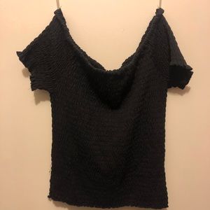 Off the shoulder scrunchy top